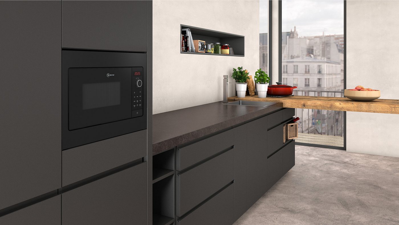 NEFF Einbau-Mikrowelle HLAWG25S3, Mikrowelle, 20 l, 38 cm hohe, 50 cm breite Einbau-Mikrowelle mit LED-Display – Bild 2 von 5