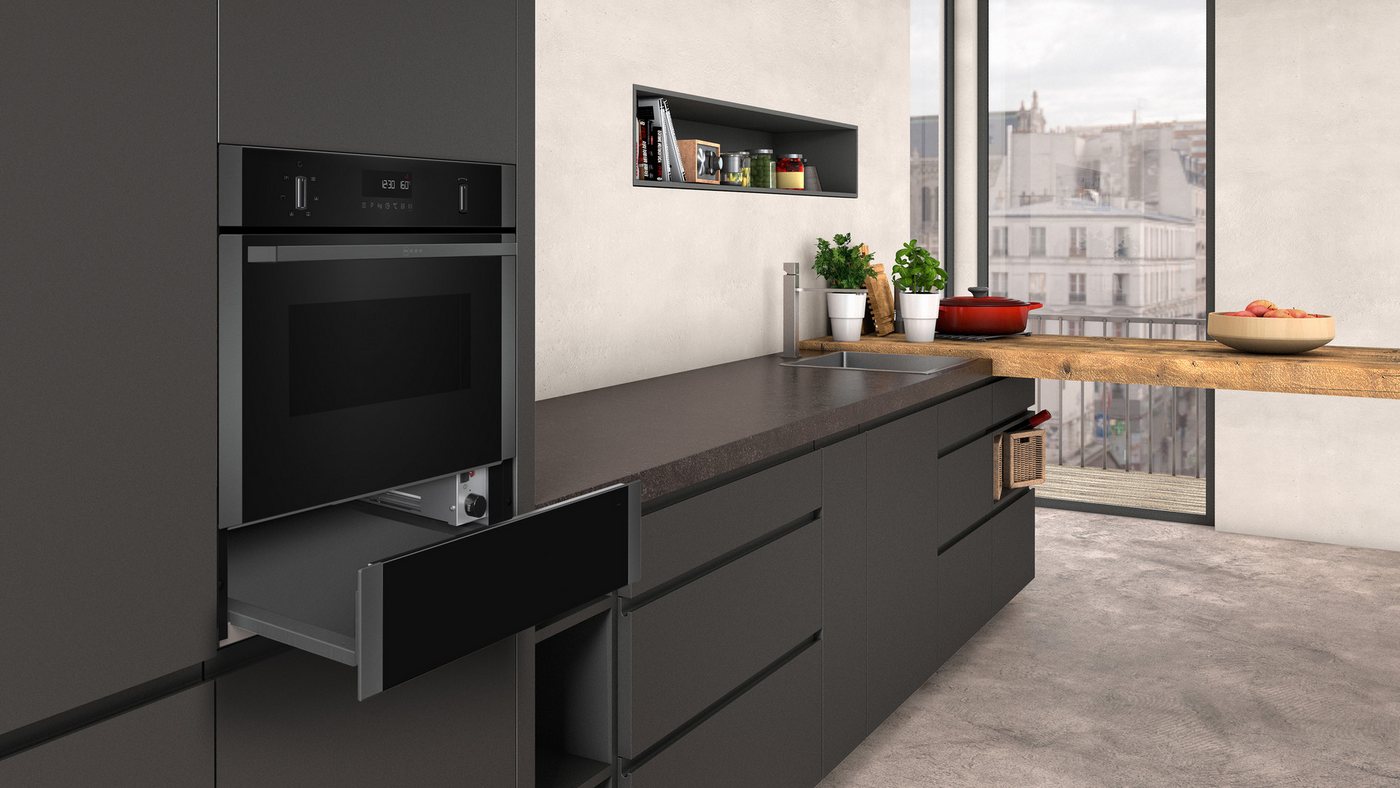 NEFF Einbau-Wärmeschublade N1AHA01G0, Stufenlose Ofen-Wärmeschublade & elegante 45 cm Nischenkombination – Bild 2 von 5