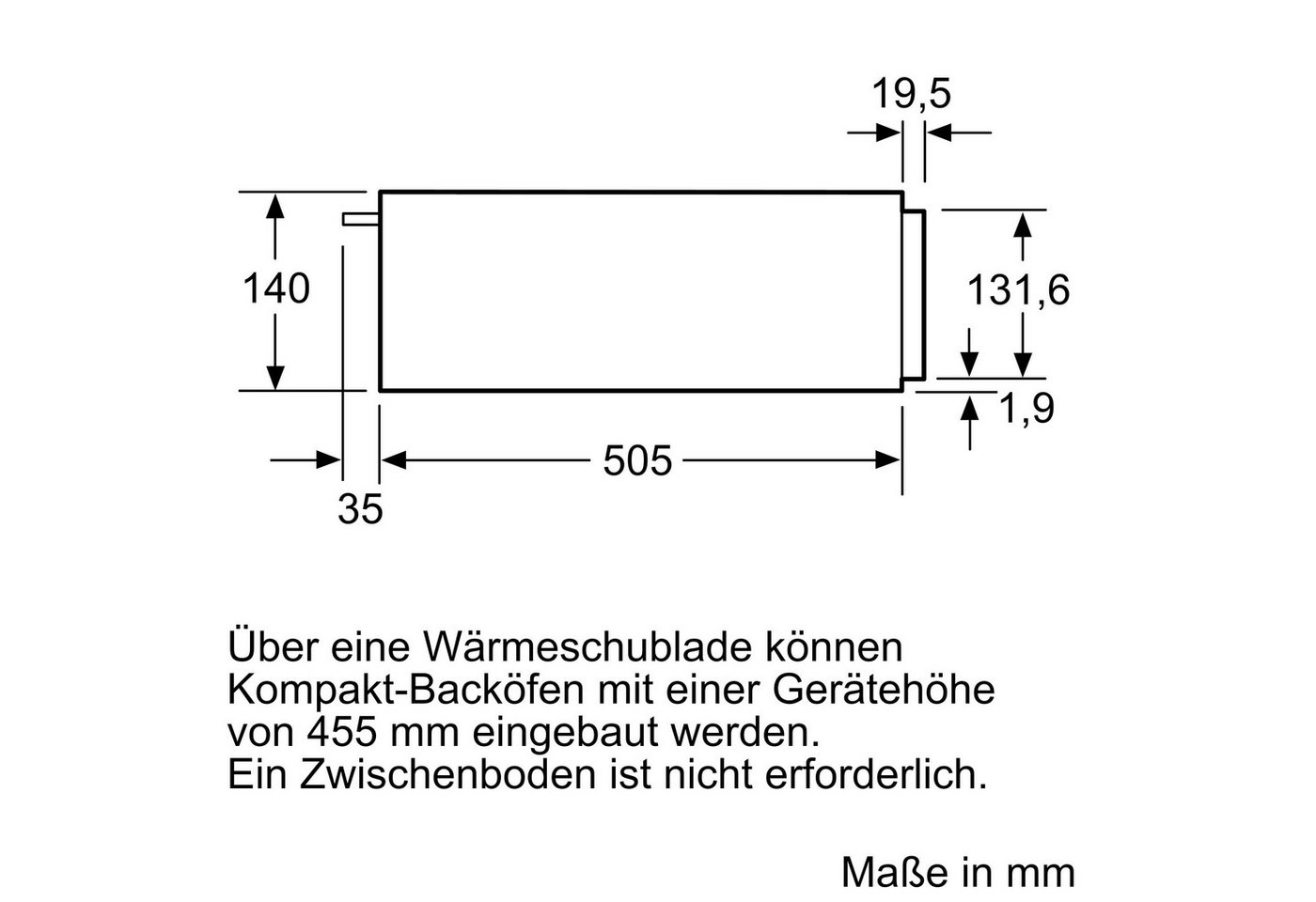 NEFF Einbau-Wärmeschublade N1AHA01G0, Stufenlose Ofen-Wärmeschublade & elegante 45 cm Nischenkombination – Bild 4 von 5