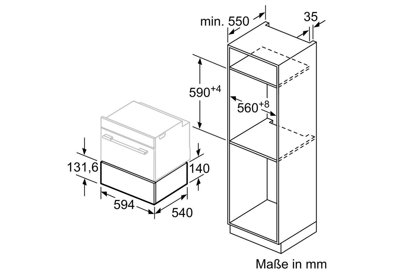 NEFF Einbau-Wärmeschublade N1AHA01G0, Stufenlose Ofen-Wärmeschublade & elegante 45 cm Nischenkombination – Bild 5 von 5