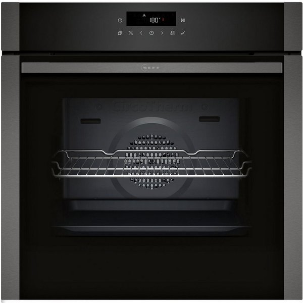 NEFF Einbaubackofen N50 B6ACJ7AG3, Einbau-Backofen, Graphite-Grey, EEK: A+, mit Teleskopauszug nachrüstbar, Pyrolyse-Selbstreinigung