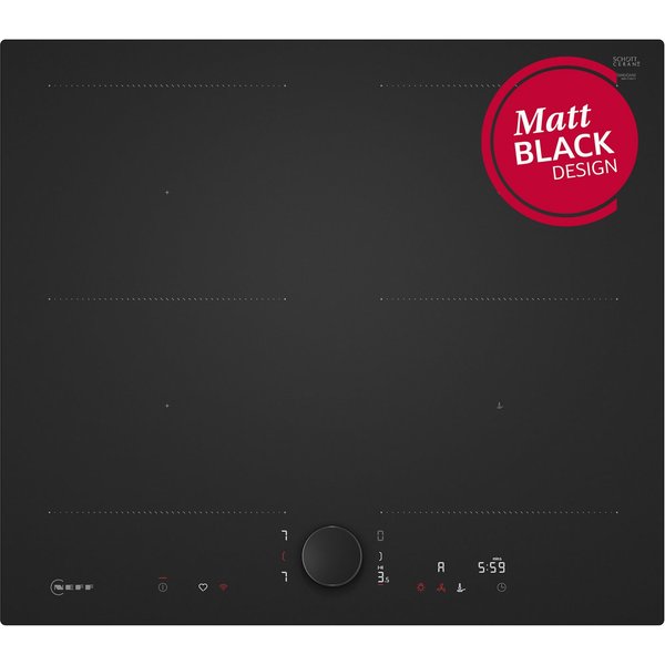 NEFF Induktions-Kochfeld N 90 T56NUQ4A0, Induktionskochfeld im Matt Black Design mit Twist Pad® Steuerung.
