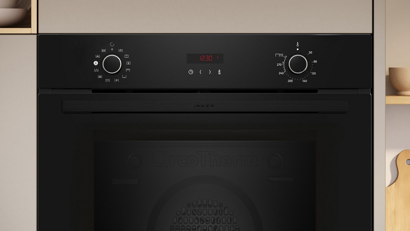 NEFF Pyrolyse Backofen N 30 B2CVG6AK3, mit Teleskopauszug nachrüstbar, Pyrolyse-Selbstreinigung, Knuspriges Base Steam & Pyrolyse-Selbstreinigung – Bild 3 von 5