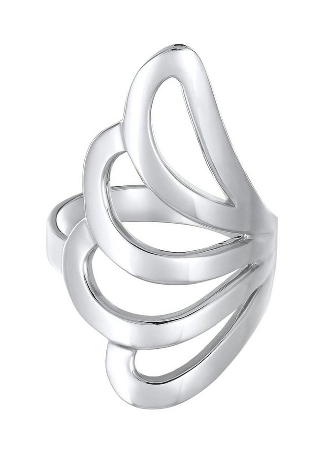 Nenalina Fingerring Basic Wellen Geschwungen Schlicht 925 Silber – Bild 2 von 5