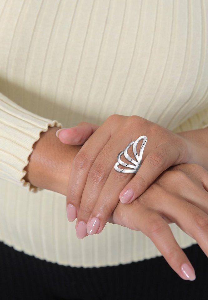Nenalina Fingerring Basic Wellen Geschwungen Schlicht 925 Silber – Bild 5 von 5