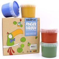 neogrün Fingerfarben "Aki", vegane Bio-Malfarben, rot/gelb/grün/blau, 4 x 120 g