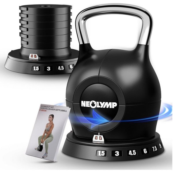 NEOLYMP Kettlebell Kettlebell Set 1,5-20 kg - 7-in-1 Kettlebell verstellbar - Kugelhantel