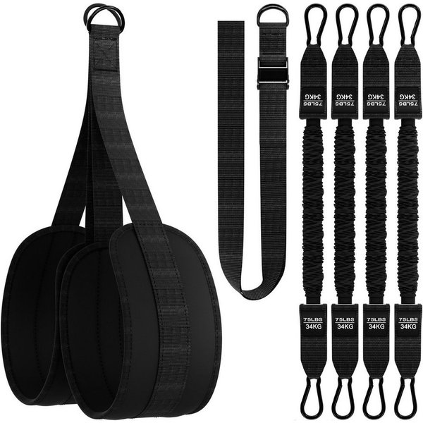 NEOLYMP Klimmzugstange Klimmzughilfe – kontrollierte Unterstützung ohne Zurückschnellen (Klimmzugband Set für saubere Klimmzüge), 4-Seil-System mit gepolsterten