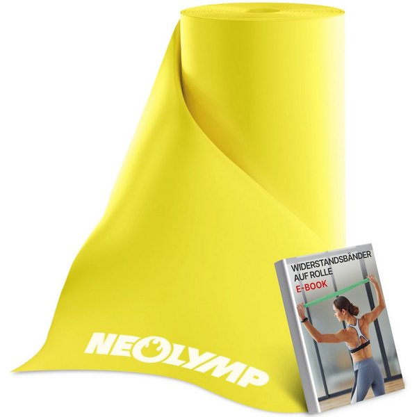 NEOLYMP Physiobänder Widerstandsbänder auf Rolle – Zuschneidbare Fitnessbänder aus TPE, Elastische Resistance Bands in 5 Stärken & 3 Längen – 15 cm breit