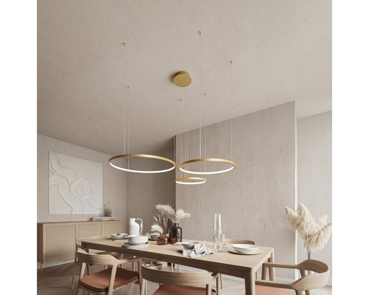 Neona LED Deckenleuchte CAECILIA Gold, Dimmbar per Fernbedienung, mit Memory-Funktion, LED fest integriert, Warm- und Kaltweiß – Bild 4 von 5