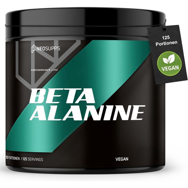 Neosupps Beta Alanin Pulver 500g, Hochdosierte Aminosäure, mehr Muskelausdauer Pulver, 500 g, verbesserte Kondition, weniger Muskelermüdung, pre workout