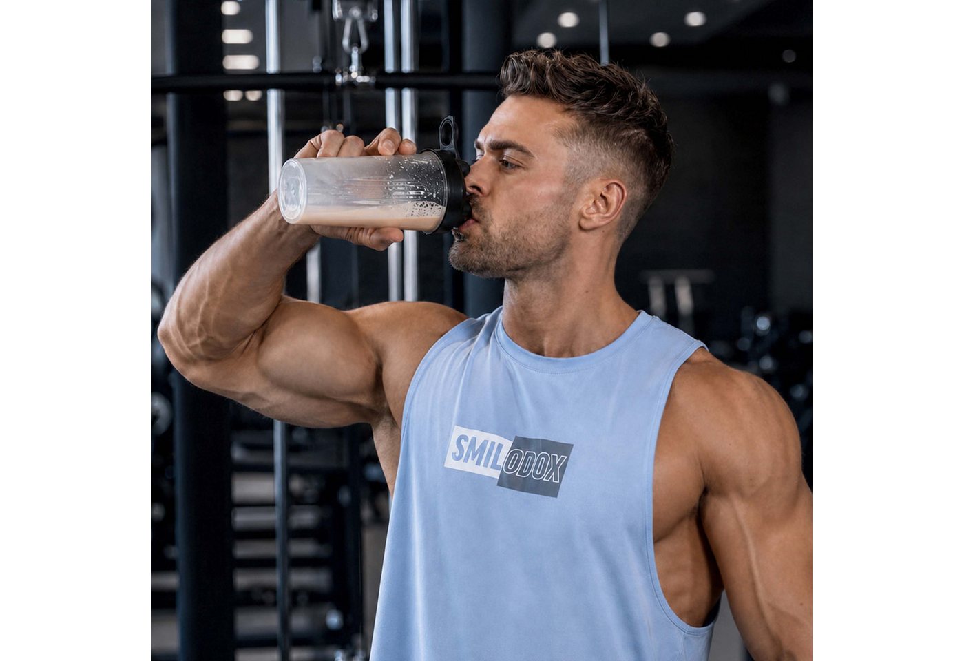 Neosupps Protein Shaker 600 ml, Transparenter Eiweiß Shaker, 100% Auslaufsicher Whey Shaker, mit Edelstahlkugel für klumpenfreies Shaken für Sport & unterwegs – Bild 3 von 5