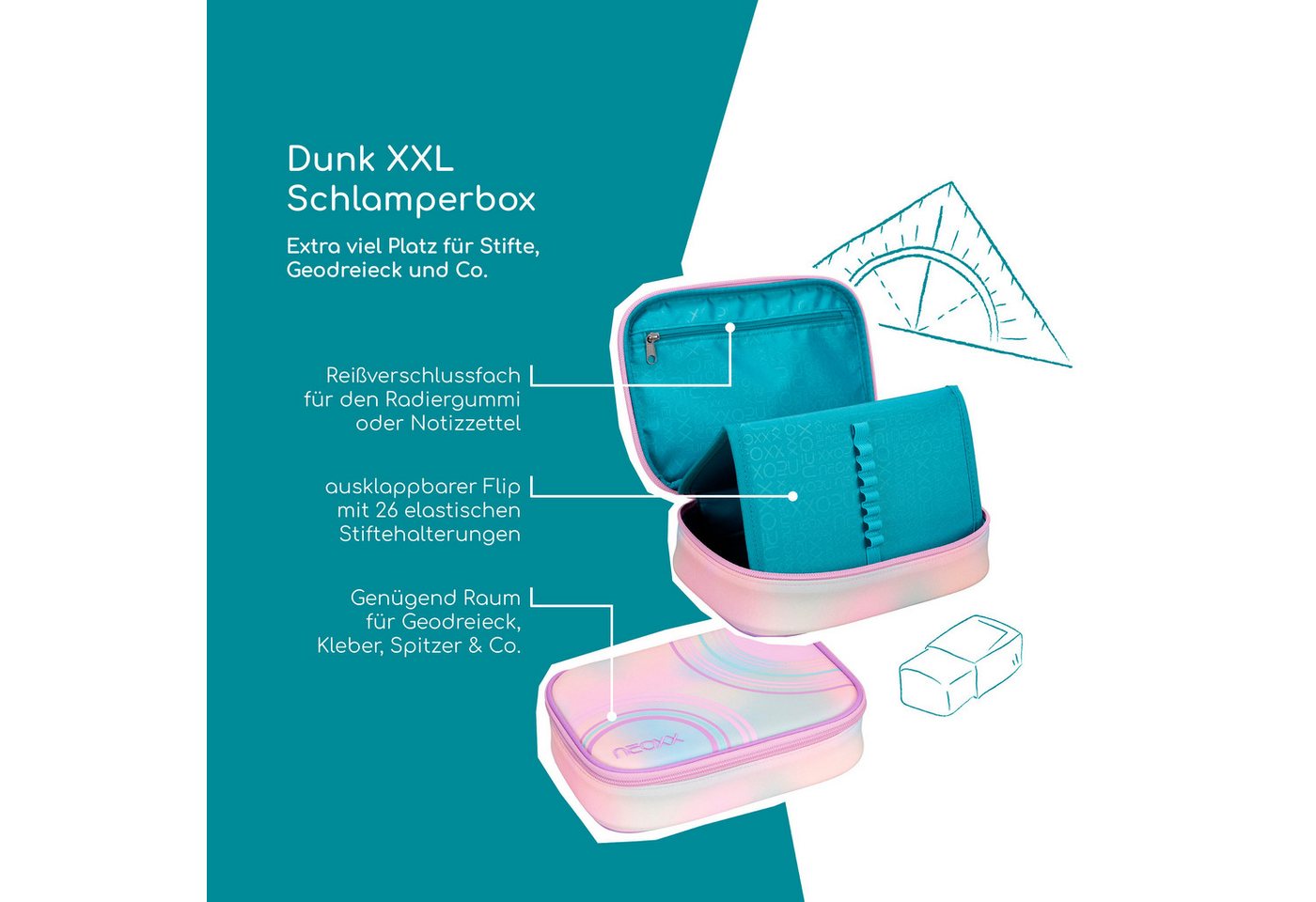 neoxx Schreibgeräteetui Schlamperbox, Dunk, teilweise aus recyceltem Material – Bild 3 von 5