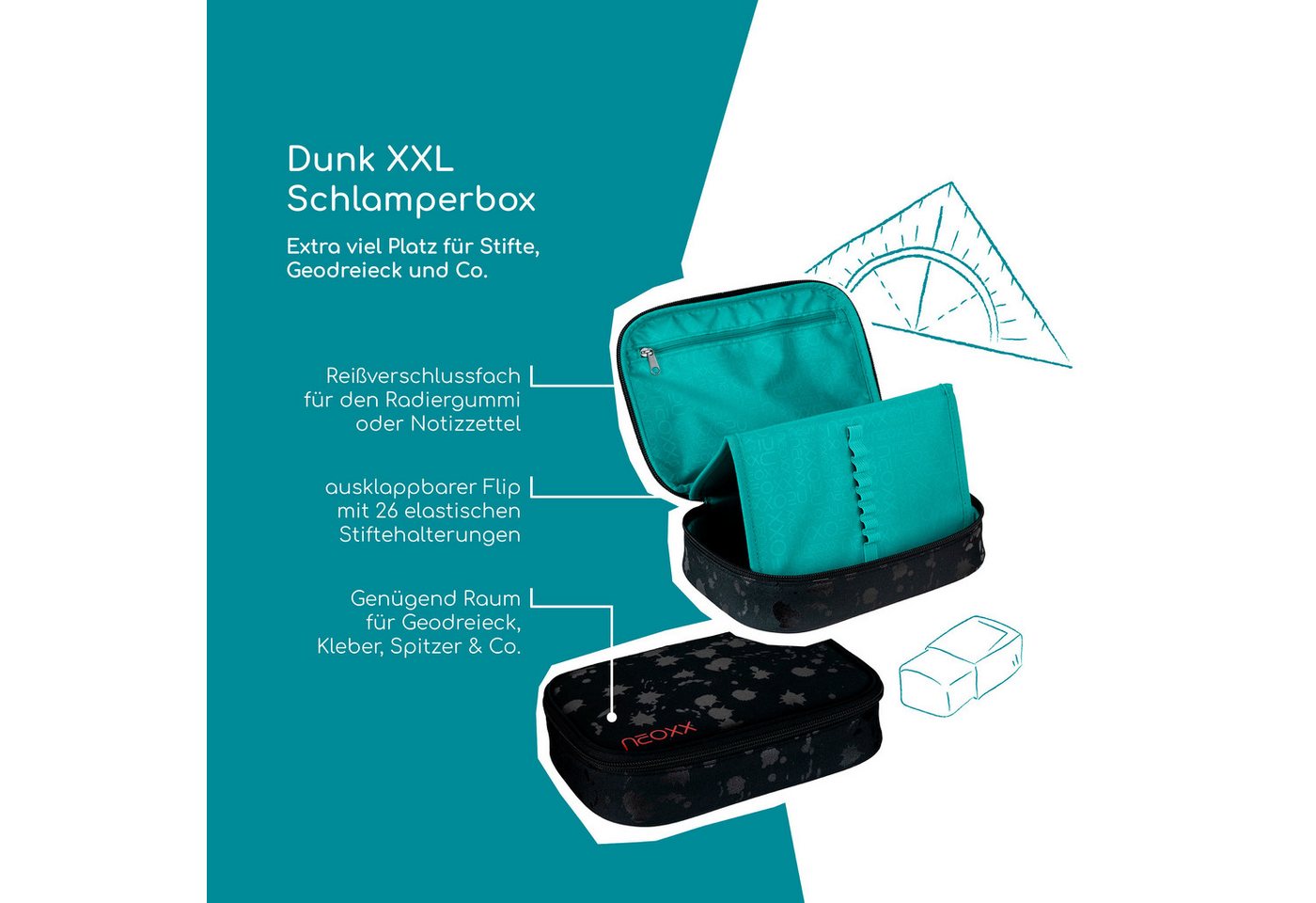 neoxx Schreibgeräteetui Schlamperbox, Dunk, teilweise aus recyceltem Material – Bild 4 von 5
