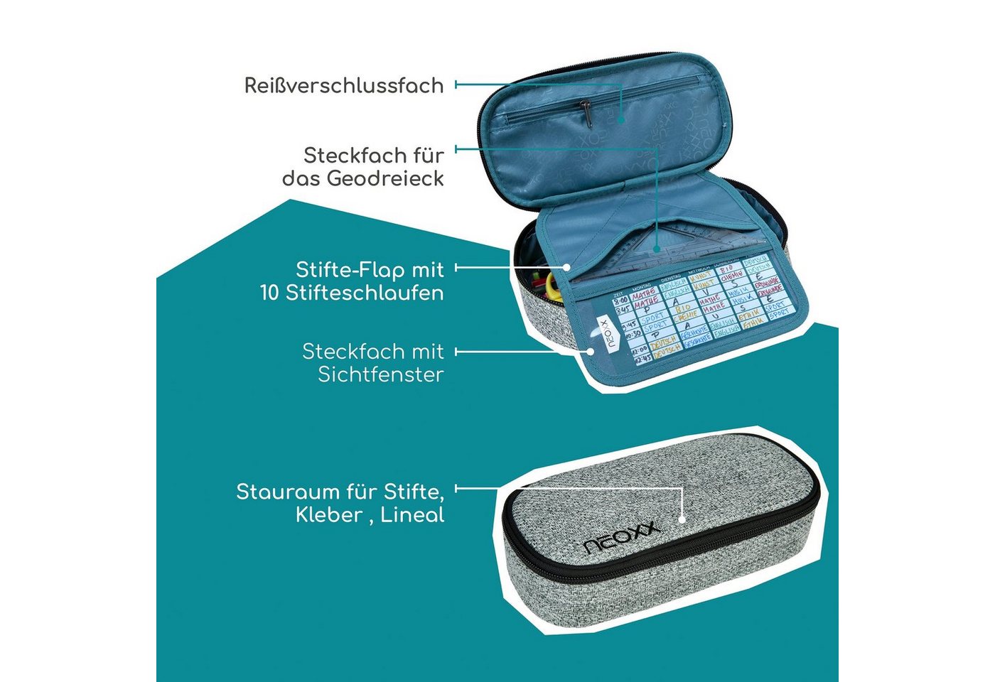 neoxx Schreibgeräteetui Schlamperbox, Jump, teilweise aus recyceltem Material – Bild 5 von 5