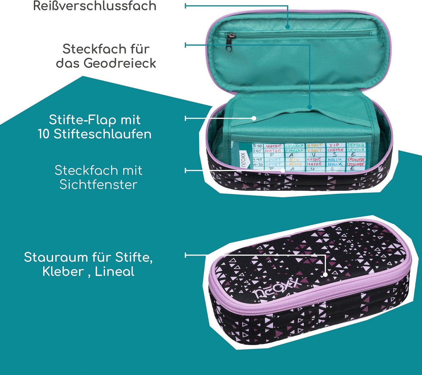 neoxx Schreibgeräteetui Schlamperbox, Jump, teilweise aus recyceltem Material – Bild 2 von 5