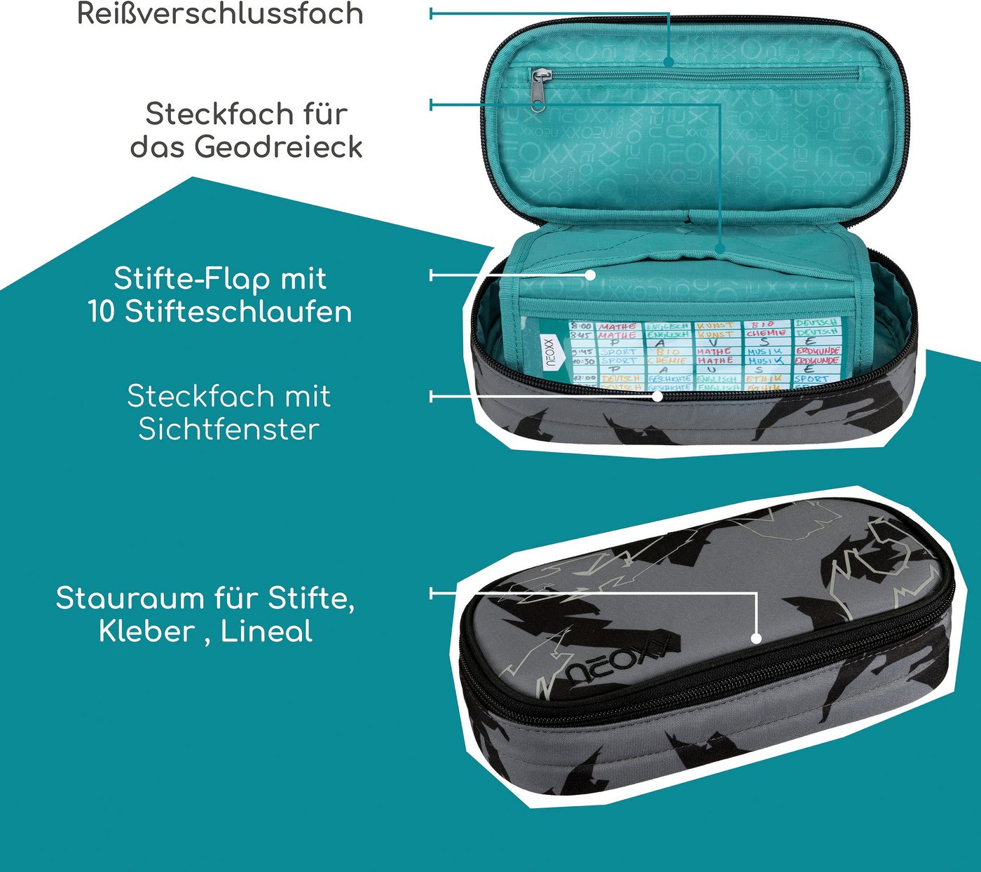 neoxx Schreibgeräteetui Schlamperbox, Jump, teilweise aus recyceltem Material – Bild 2 von 5