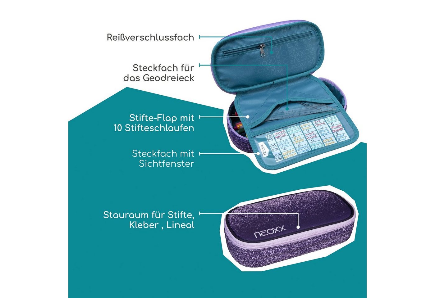 neoxx Schreibgeräteetui Schlamperbox, Jump, teilweise aus recyceltem Material – Bild 5 von 5