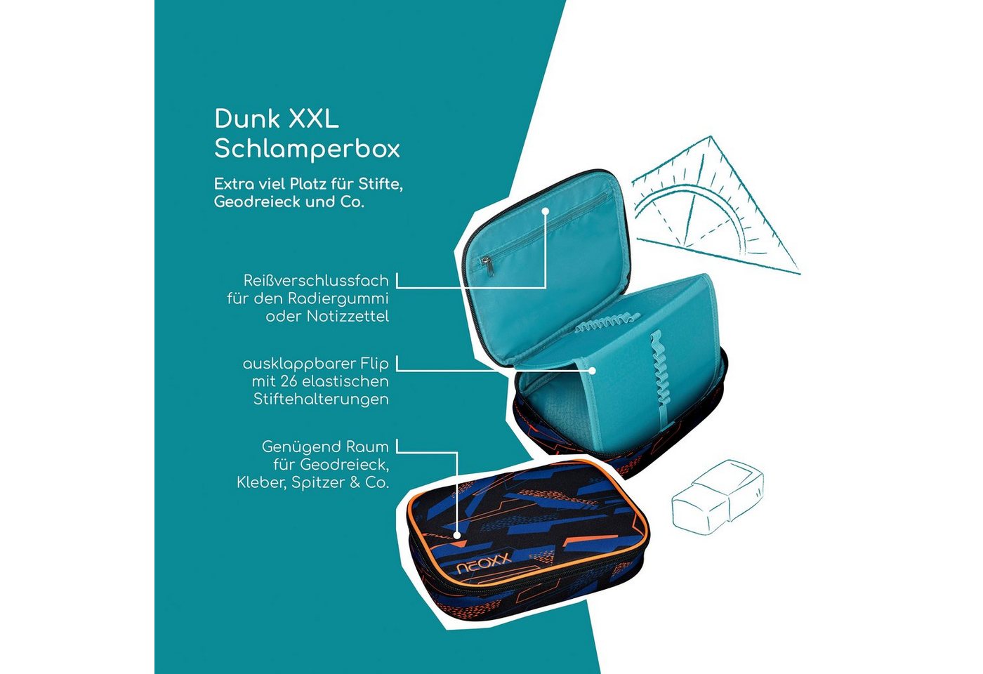 neoxx Schreibgeräteetui Schlamperbox, Dunk, teilweise aus recyceltem Material – Bild 5 von 5