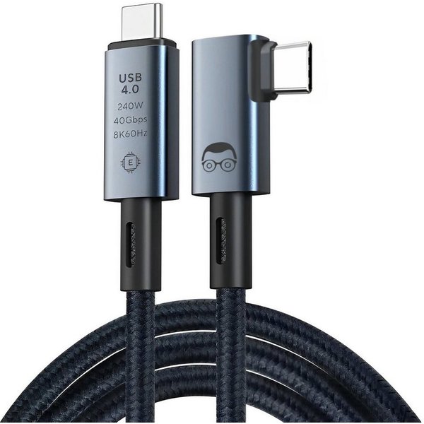 nerdig 90 Grad - Thunderbolt 4 - 240W - Dockingstation Thunderbolt-Kabel, (50 cm)