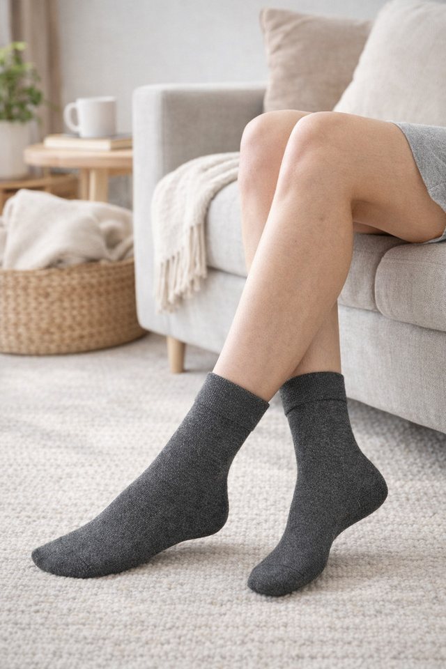 NERS Basicsocken aus Bambus Damen & Herren, ohne Naht im Zehenbereich, Komfortbund (Spar-Set, 6-Paar, verstärkte Verse) Premium Bambussocken Atmungsaktiv & Weic – Bild 4 von 5