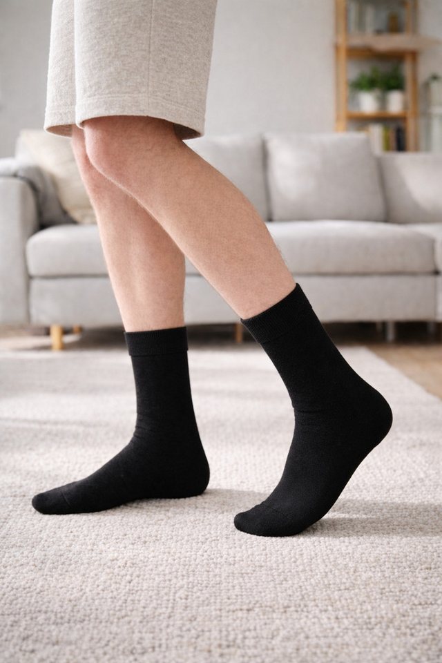 NERS Basicsocken aus Bambus Damen & Herren, ohne Naht im Zehenbereich, Komfortbund (Spar-Set, 9-Paar, verstärkte Verse) Premium Bambussocken Atmungsaktiv & Weic – Bild 3 von 5