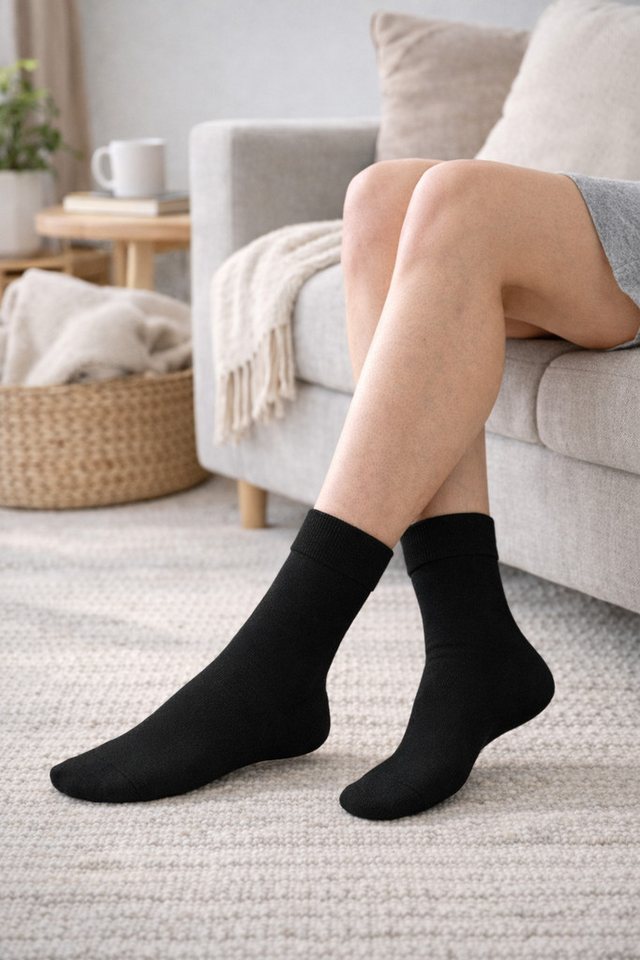 NERS Basicsocken aus Bambus Damen & Herren, ohne Naht im Zehenbereich, Komfortbund (Spar-Set, 9-Paar, verstärkte Verse) Premium Bambussocken Atmungsaktiv & Weic – Bild 4 von 5