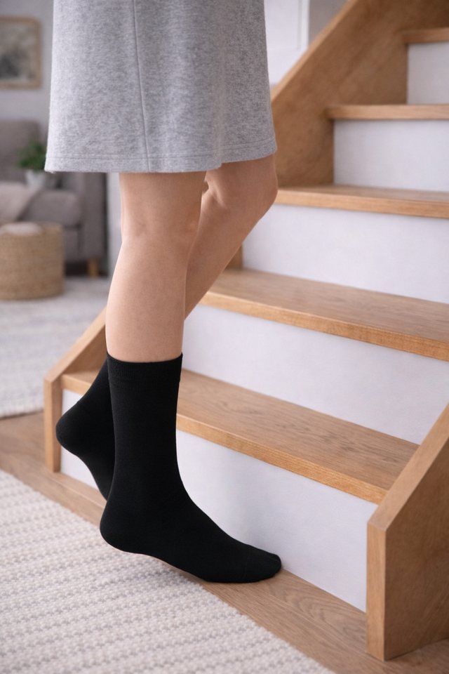 NERS Basicsocken aus Bambus Damen & Herren, ohne Naht im Zehenbereich, Komfortbund (Spar-Set, 9-Paar, verstärkte Verse) Premium Bambussocken Atmungsaktiv & Weic – Bild 5 von 5