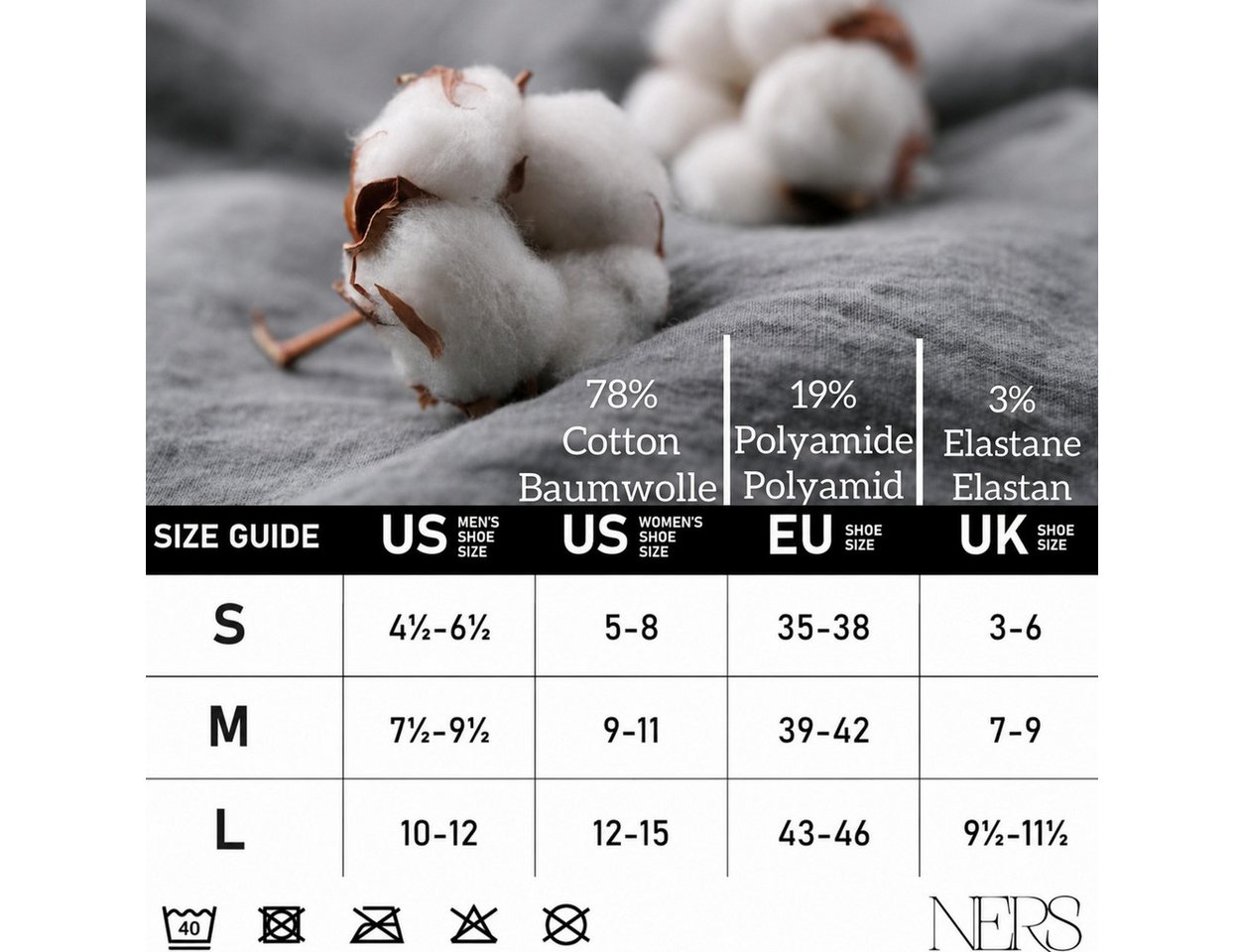 NERS Sneakersocken aus Baumwolle, für Damen & Herren, ohne Naht im Zehenbereich (Spar-Set, 10-Paar) Kein Verrutschen, mit Komfortbund, atmungsaktiv, für Alltag  – Bild 4 von 5