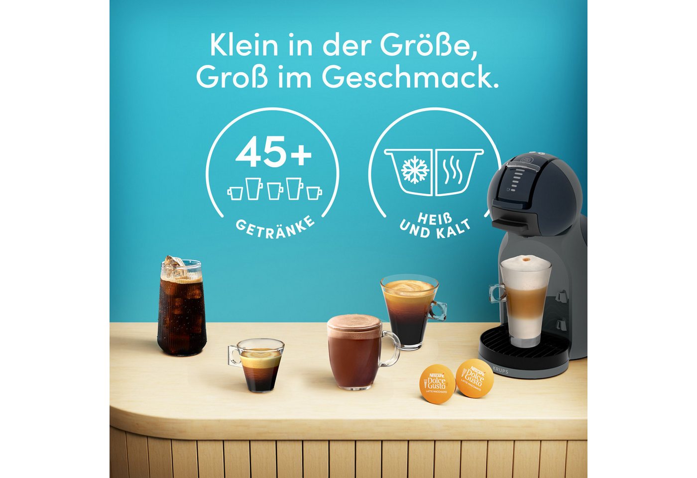 NESCAFÉ® Dolce Gusto® Kapsel-/Kaffeepadmaschine Mini Me 2 KP143B, kleine Größe, großer Geschmack, über 45 heiße und kalte Getränke – Bild 4 von 5