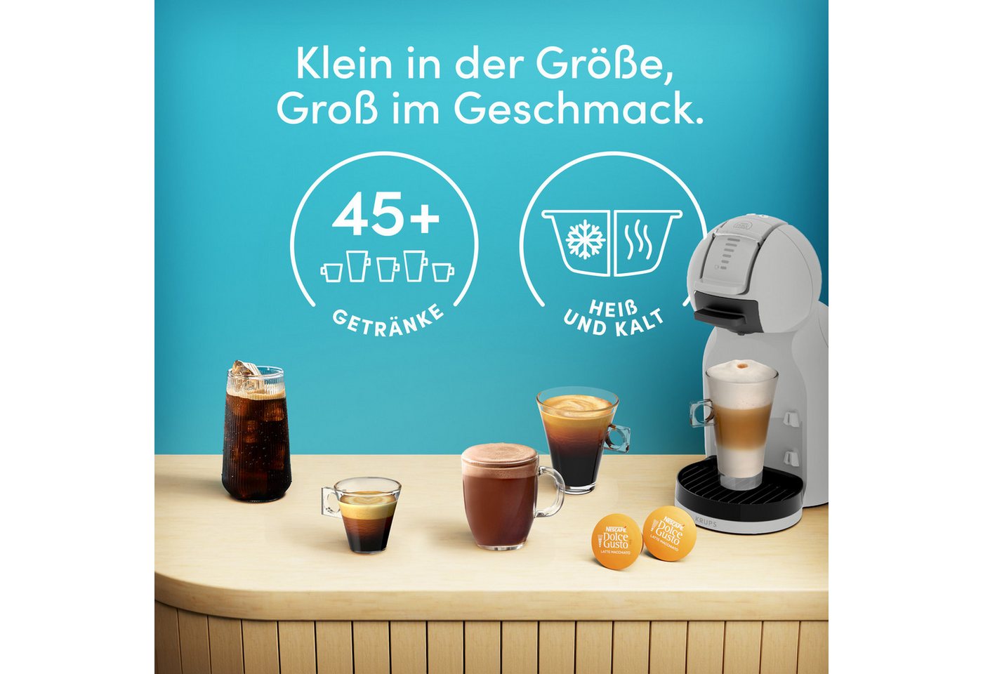 NESCAFÉ® Dolce Gusto® Kapsel-/Kaffeepadmaschine Mini Me 2 KP143G, kleine Größe, großer Geschmack, über 45 heiße und kalte Getränke – Bild 3 von 5