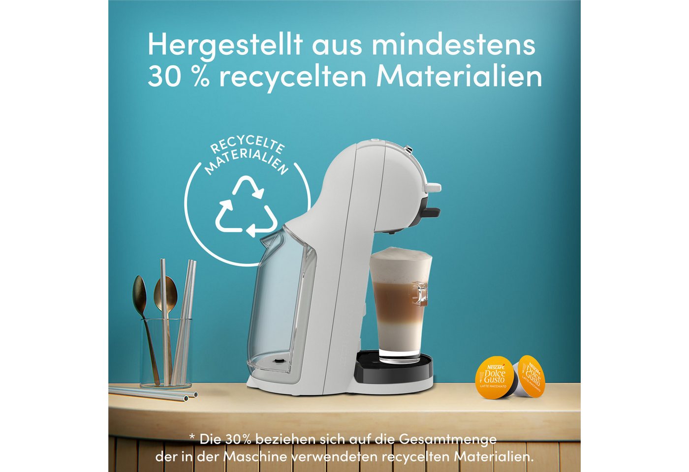 NESCAFÉ® Dolce Gusto® Kapsel-/Kaffeepadmaschine Mini Me 2 KP143G, kleine Größe, großer Geschmack, über 45 heiße und kalte Getränke – Bild 5 von 5