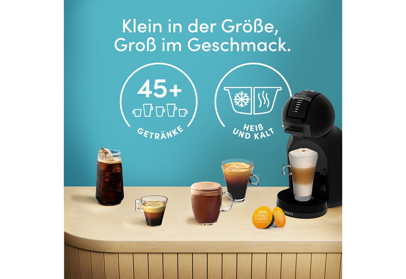 NESCAFÉ® Dolce Gusto® Kapsel-/Kaffeepadmaschine Mini Me 2 KP1438 mit gratis EMSA Travel Mug, kleine Größe, großer Geschmack, über 45 heiße und kalte Getränke – Bild 3 von 5