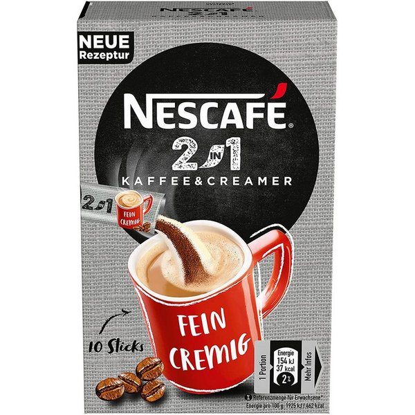 NESCAFE Kaffee, Nescafé 2in1 StiX, 10 Portionssticks á 8g