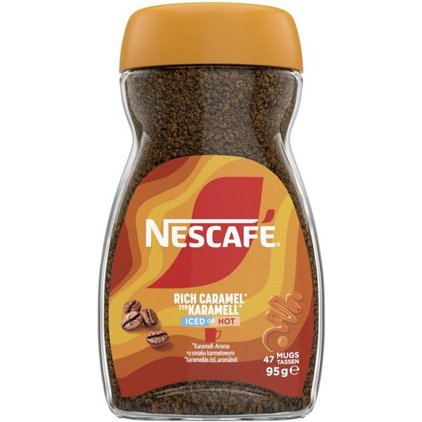 NESCAFE Kaffee, Nescafe Caramel Instant Löslicher Bohnenkaffee Packung 95g