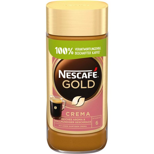 NESCAFE Kaffee, Nescafe Gold Crema löslicher Kaffee circa 100 Portionen 200g