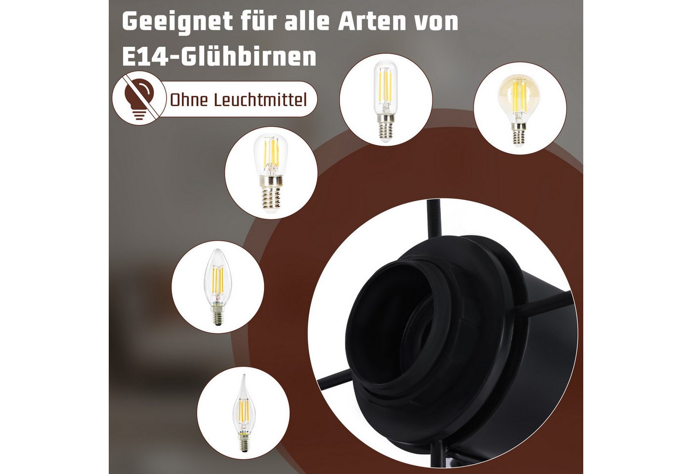 Nettlife Deckenstrahler Schwarz E14 Deckenleuchte 350° Schwenkbar Vintage Metall Wohnzimmer, Schwenkbar, ohne Leuchtmittel, Deckenspots Spotleuchten für Schlafz – Bild 2 von 5