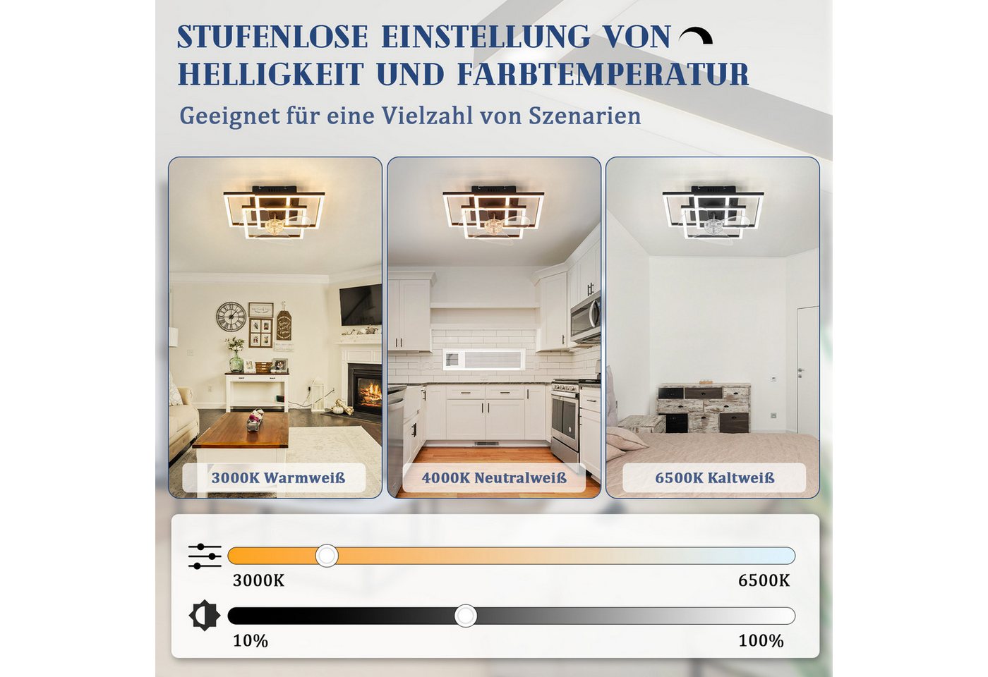 Nettlife Deckenventilator Beleuchtung dimmbar 6-Stufen Fernbedienung leiser Schwarz Modern, für Wohnzimmer Esszimmer Schlafzimmer Timer Nachtautomatik – Bild 3 von 5