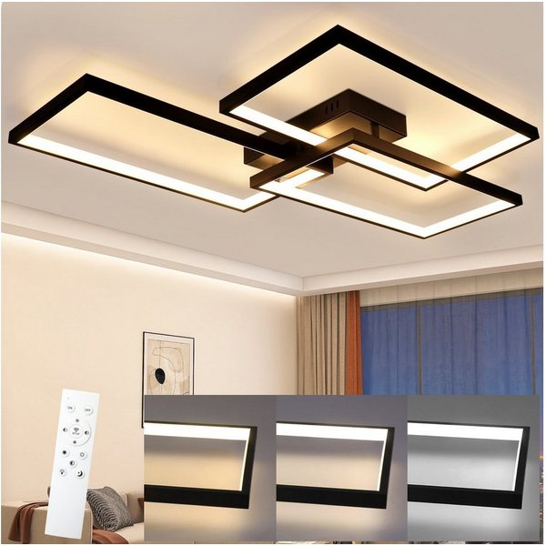 Nettlife LED Deckenleuchte Deckenlampe 80CM Dimmbar mit Fernbedienung 48W, Dimmbar, LED fest integriert, Farbwechsler, Schlafzimmer Kinderzimmer Küche