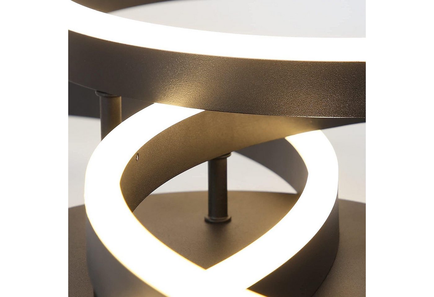 Nettlife LED Deckenleuchte Dimmbar Wohnzimmer Gold 2 Ring 46W 59CM Modern, Dimmbar mit Fernbedienung, LED fest integriert, Geeignet für Wohnzimmer, Schlafzimmer – Bild 5 von 5