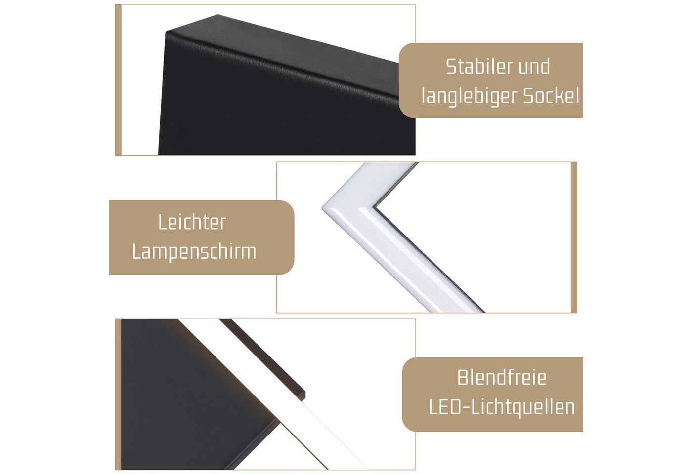 Nettlife LED Deckenleuchte Flur Wohnzimmer Schwarz modern Kristall Deckenlampe 12/24W, LED fest integriert, Warmweiß, ohne Kristalle 24W 39.5*39.5*6.7cm für Woh – Bild 4 von 5