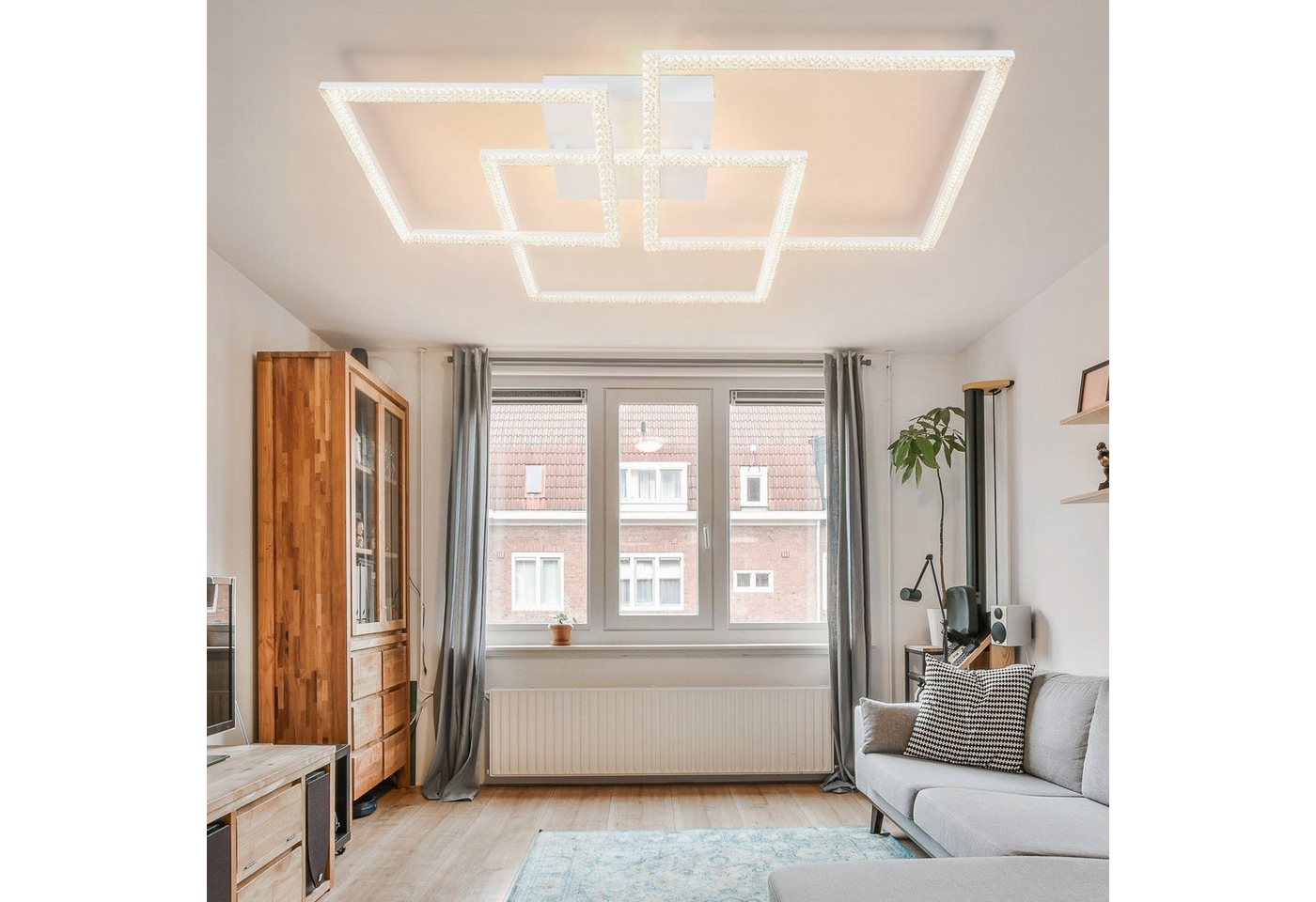 Nettlife LED Deckenleuchte LED Deckenleuchte Drei Quadratisches, LED fest integriert, Warmweiß Neutralweiß Kaltweiß, Schlafzimmer Büro Küche – Bild 2 von 5