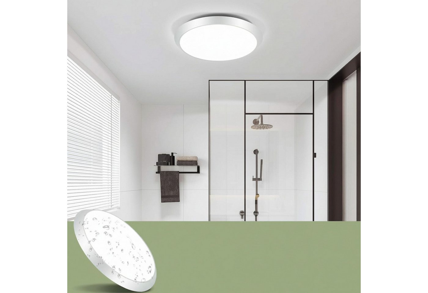 Nettlife LED Deckenleuchte LED Deckenleuchte Sensorlampe Weiß 4000K, IP44, LED fest integriert, Neutralweiß, Flur Keller Balkon Werkstatt – Bild 3 von 5