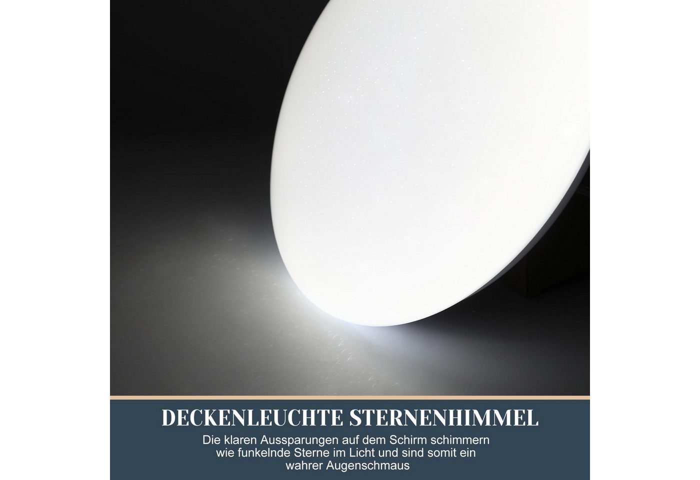 Nettlife LED Deckenleuchte LED Deckenleuchte Sternenhimmel Rund 25cm 12W, Sternenhimmel, LED fest integriert, Küche Deckenbeleuchtung Flurlampe für Kinderzimmer – Bild 3 von 5