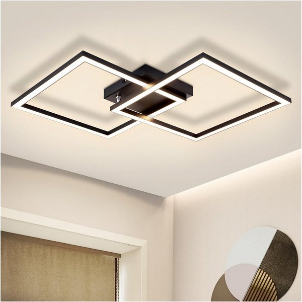 Nettlife LED Deckenleuchte Modern Deckenlampe Wohnzimmerlampe 24W 3000K/4000K, Drehbares, Augenschutz, LED fest integriert, Warmweiß, für Wohnzimmer Küche Flur 