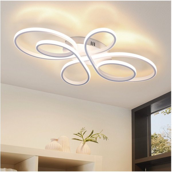 Nettlife LED Deckenleuchte Modern Schwarz Dimmbar Wohnzimmer 65W 40/66/80/100CM deckenlampe, LED fest integriert, Warmweiß, Schlafzimmer, Wohnzimmer, Büro, Arbe