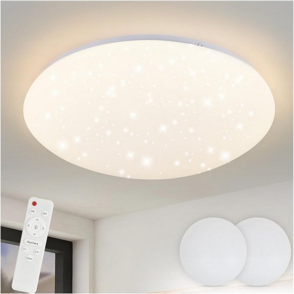 Nettlife LED Deckenleuchte Sternenhimmel Dimmbar mit Fernbedienung 28CM 37W Deckenbeleuchtung, LED fest integriert, Warmweiß, Neutralweiß, Kaltweiß, für Schlafz