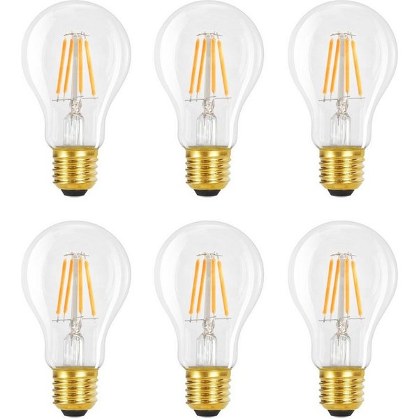 Nettlife LED-Leuchtmittel Glühbirne 6St 4W 2700K E27 Vintage Edison A60 Leuchtmittel, E27, 6 St., Warmweiss