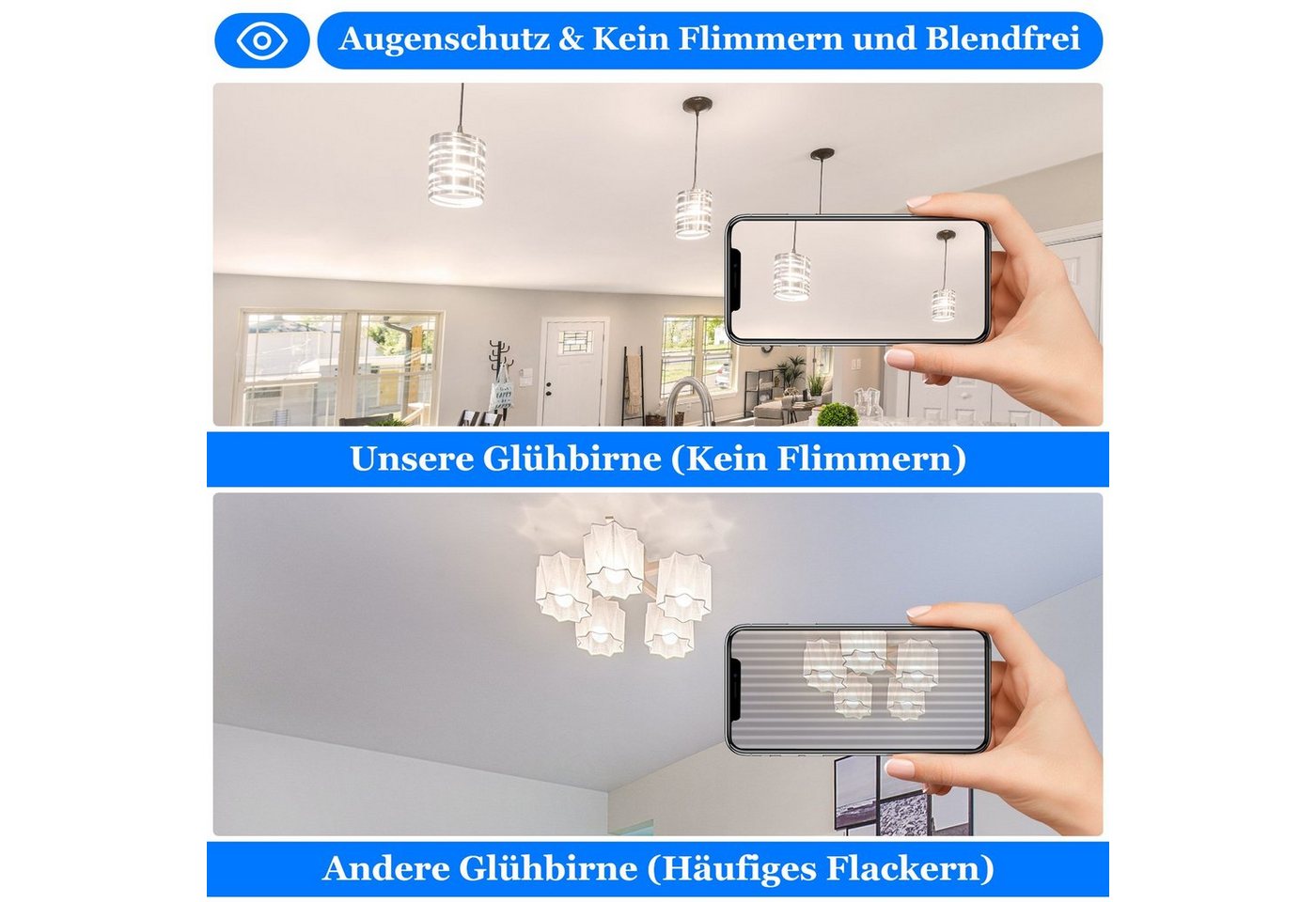 Nettlife LED-Leuchtmittel Glühbirne 6St 4W 2700K E27 Vintage Edison A60 Leuchtmittel, E27, 6 St., Warmweiss – Bild 5 von 5
