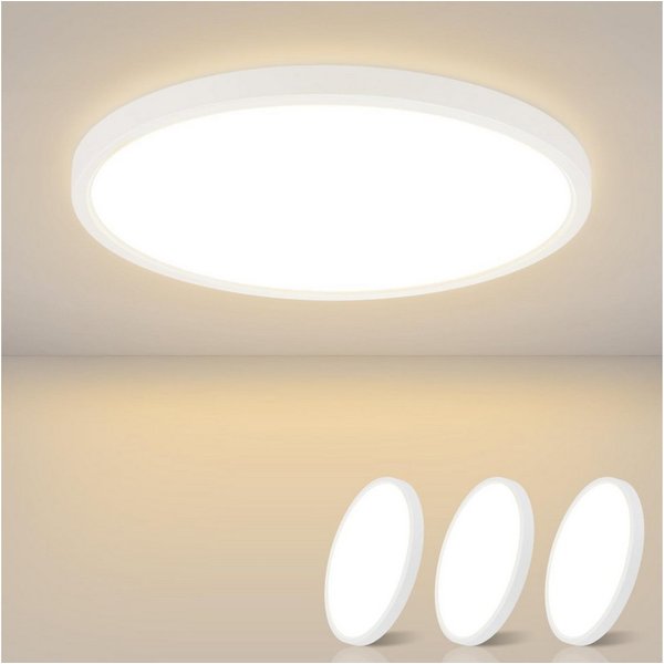 Nettlife LED Panel Ø17cm Warmweiß Panel Integriertes Design, LED fest integriert, Warmweiß, für Flur Küche Schlafzimmer